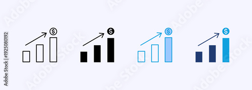 Growth Icon Set Multiple Style Collection Vector Illustration