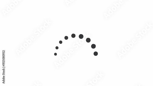 Dots in a curved formation.