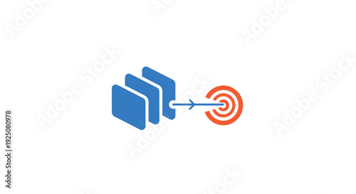 Blue file folder with target aim.