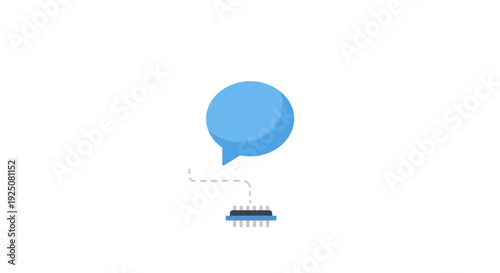 Blue chat speech bubble icon symbol.