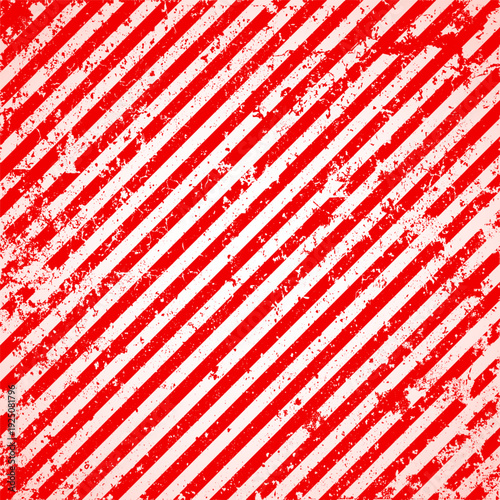 Warning sign with red and white diagonal lines. Attention, danger or caution symbol. Construction site signage, road safety notice, hazard banner, security alert shield. Vector illustration