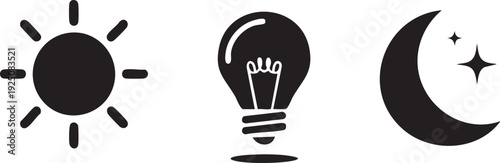Bright Light Sun Moon Day Night Weather Icon