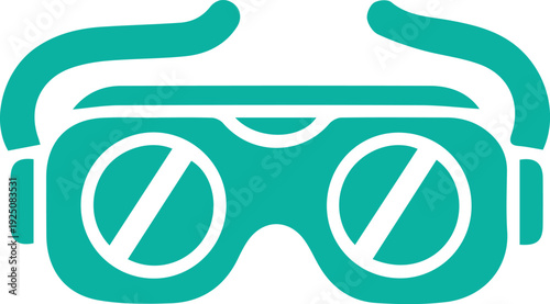 Modern teal swimming goggles icon for diving and water sports