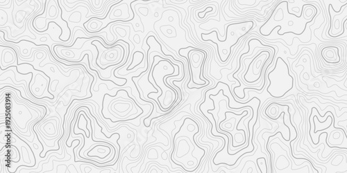 Modern Abstract Topo Contour Map Design with Elevation Lines Seamless Pattern and Geographic Terrain Background Illustration