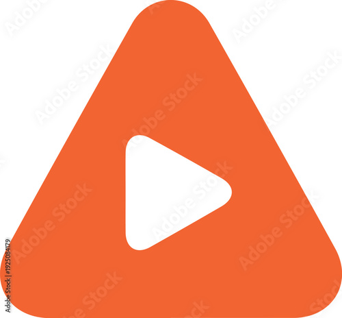 Modern play button icon for video and music streaming services