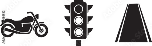 Vacation Plane Ship Bike Transport Vehicle Vector Icons