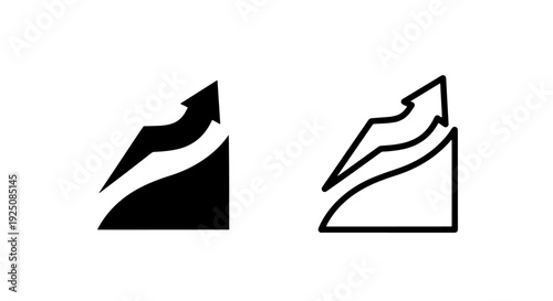 Abstract Mountain Peak Ascent Icon Representing Growth, Success, and Overcoming Challenges