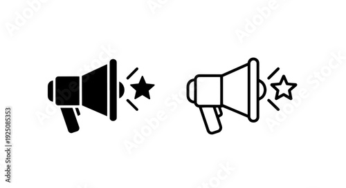 Star Megaphone Sound Icon: Premium Announcement, Important News, and Top Promotion