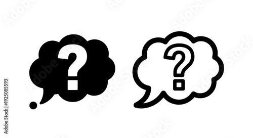 Speech Bubble with Question Mark Icon for FAQ, Help, and Problem Solving Communication