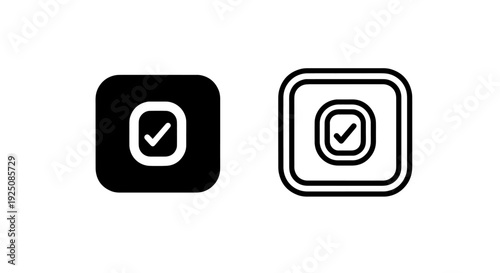 Completed checkbox icon for confirmation, selection, and task completion in UI