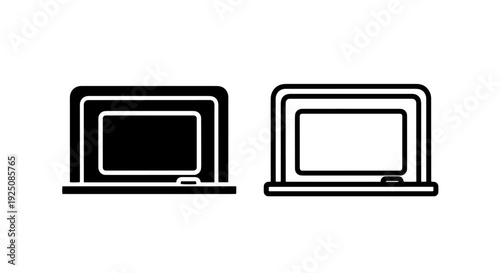 Generic desktop monitor or screen display icon for digital content and media