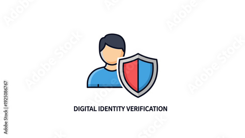 Digital identity verification security concept.