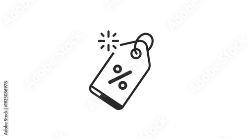 Discount label with percentage sign.