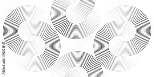 Circle lines abstract vector background. Minimal geometric circular dark blue pattern. Technology design concept. Modern shiny rounded lines banner