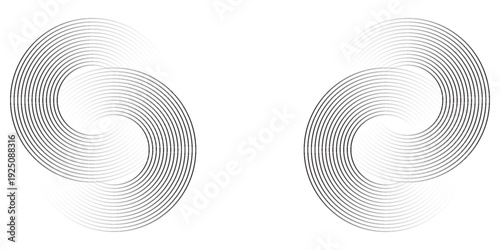 Circle lines abstract vector background. Minimal geometric circular dark blue pattern. Technology design concept. Modern shiny rounded lines banner