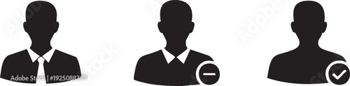 Account User Add Remove Check Management Vector Icon