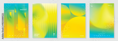 abstract gradient poster background vector background with yellow lime green teal colors. Modern design for poster, cover, and branding.
