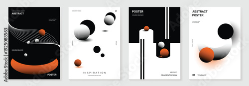 Fluid gradient background vector. Cute and minimalist style posters, Photo frame cover with black and white  shapes and liquid color. Modern wallpaper design for social media, idol poster.