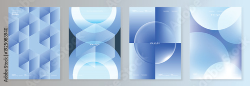 blue geometric poster background vector background with lightblue blue white colors. Modern design for poster, cover, and branding.