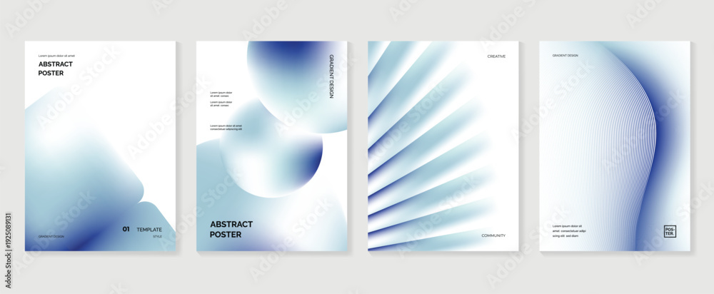 Obraz premium soft gradient poster background vector background with lightblue white colors. Modern design for poster, cover, and branding.