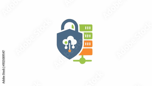 Secure data protection padlock icon.