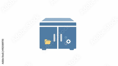 Secure Blue Metal Safe Box.