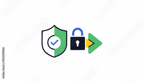 Security protection icon set.