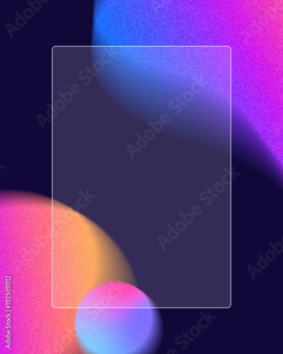 Abstract Gradient Circles with Frosted Glass Overlay Dark Background