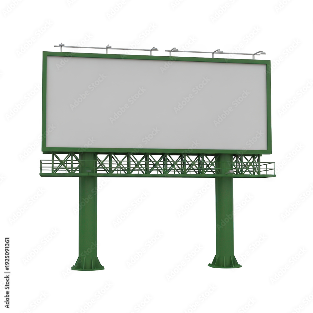 Obraz premium Blank green billboard sign isolated on transparent background