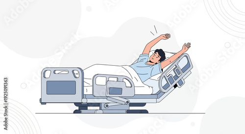 Patient Stretching in Hospital Bed