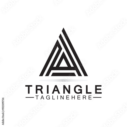 Line triangle logo design, Triangle monoline logo design with bold lines for creative digital marketing agency, sleek and geometric brand imagery