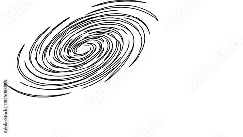 Black ink vortex with white background, swirling abstract