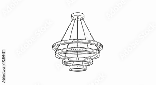 Tiered circular pendant light fixture, decorative, elegant, modern, ornate design