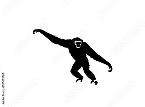 A black silhouette of a person in a dynamic pose with a square on their chest. isolated on transparent background, isolated on white background, Vector