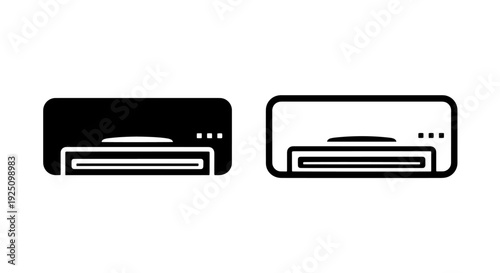Air conditioner and split system icons set for climate control and cooling ventilation systems