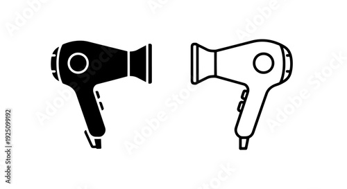 Handheld Blow Dryer Vector Illustration for Hair Styling and Personal Grooming Care
