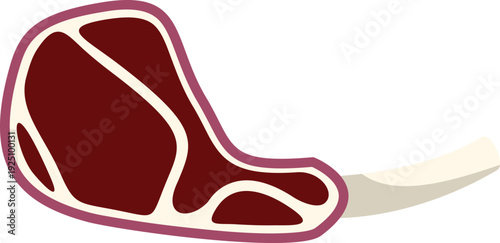 Cartoon drawing of a raw beef cutlet with a bone