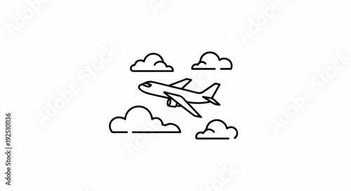 An airplane flying through clouds in the sky.