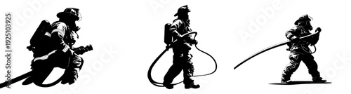 Silhouette of a Brave Firefighter