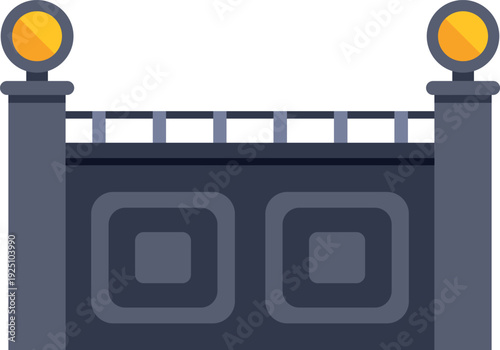 Security gate with decorative elements and finials for exclusion or access