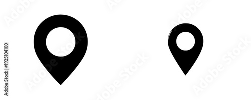 Navigational Enigma: A Silhouette of a Location Pin with a Circular Hole at the Top