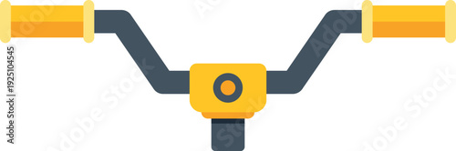 Bicycle handlebars with yellow grips illustrating cycling and parts