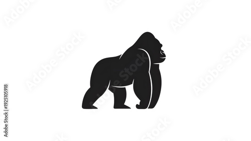Majestic gorilla silhouette standing proudly