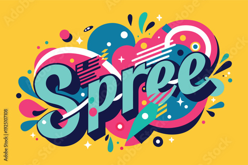 Vibrant colorful typography with the word Spree for creative projects