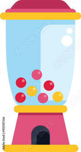 Gumball machine dispensing colorful sweets, symbolizing childhood nostalgia