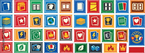 National Trading Card Day Stamp Collection Trophies, Cards, and Badges