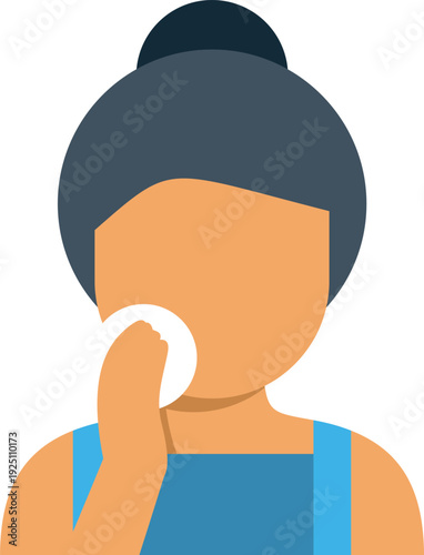 Woman cleaning face during daily skincare routine