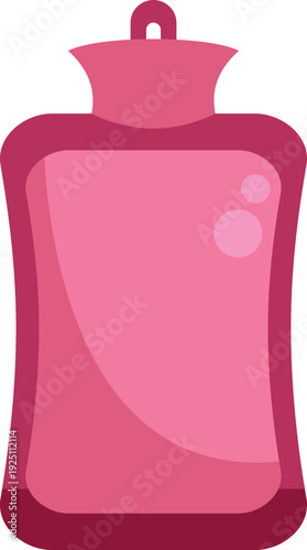 Pink hot water bottle containing warm liquid for comfort and therapeutic heat