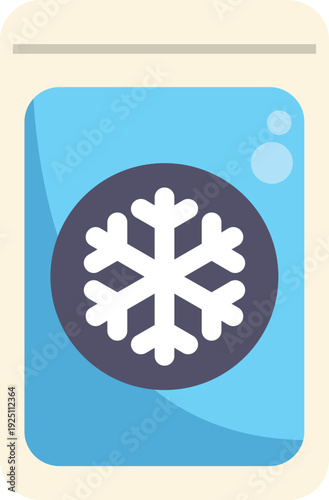 Gel ice pack displaying a snowflake icon for cold compress and cooling