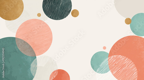 パステルカラーの円形幾何学抽象背景素材
